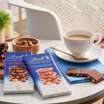 Lindt Classic Recipe Dark Chocolate Whole Hazelnut Candy Bar