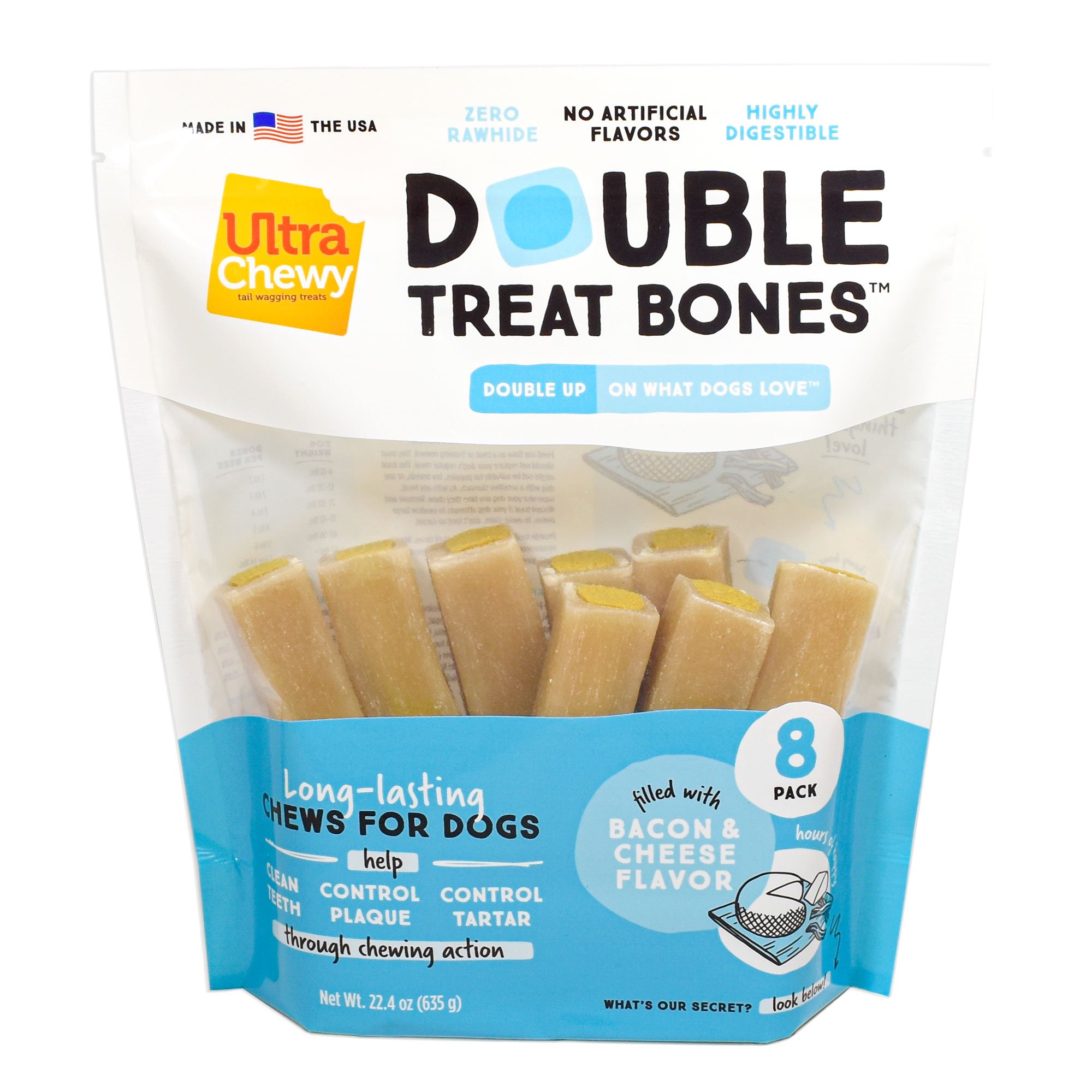 Ultra Chewy Bacon & Cheese Double Treat Bones Dog Treats Shop Bones