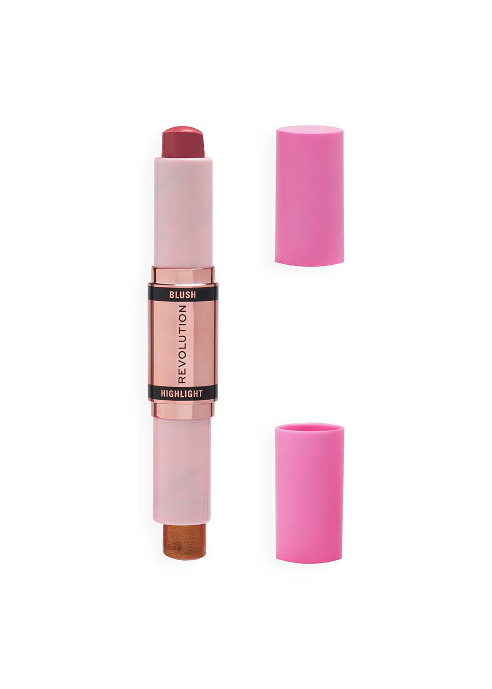 Makeup Revolution Double Ended Blush & Highlight Stick - Flushing Pink; image 2 of 4
