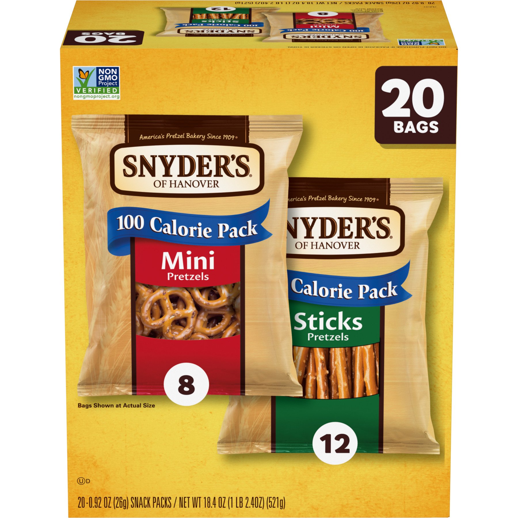 Snyder's of Hanover Pretzels 100 Calories Multipack Shop Chips at HEB