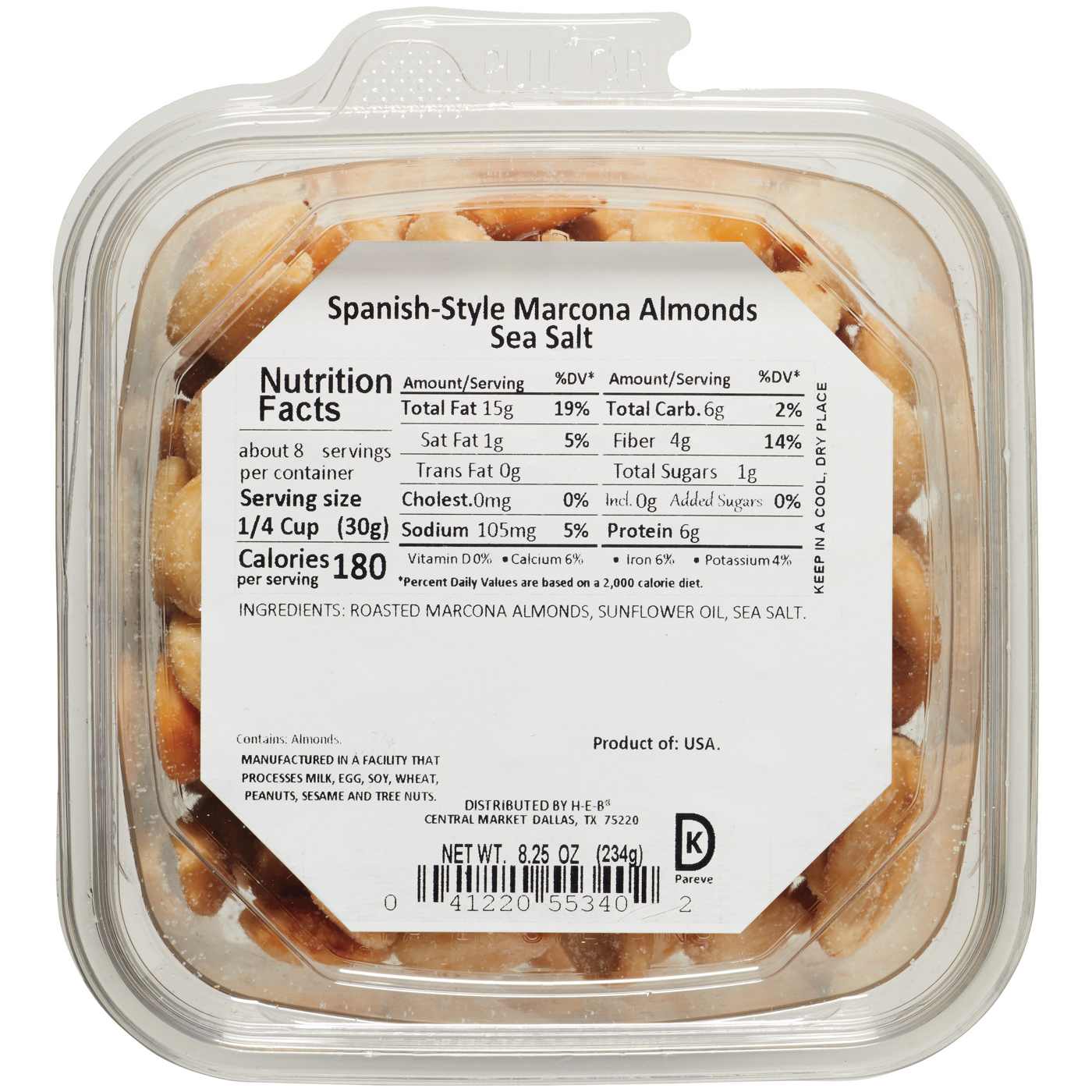 Central Market Spanish Style Sea Salted Marcona Almonds Shop Nuts