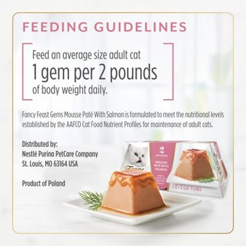 Fancy Feast Purina Gems Pate Cat Food Mousse - Salmon and a Halo of Savory Gravy