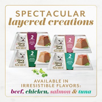Fancy Feast Purina Gems Pate Cat Food Mousse - Tuna and a Halo of Savory Gravy, 4 oz