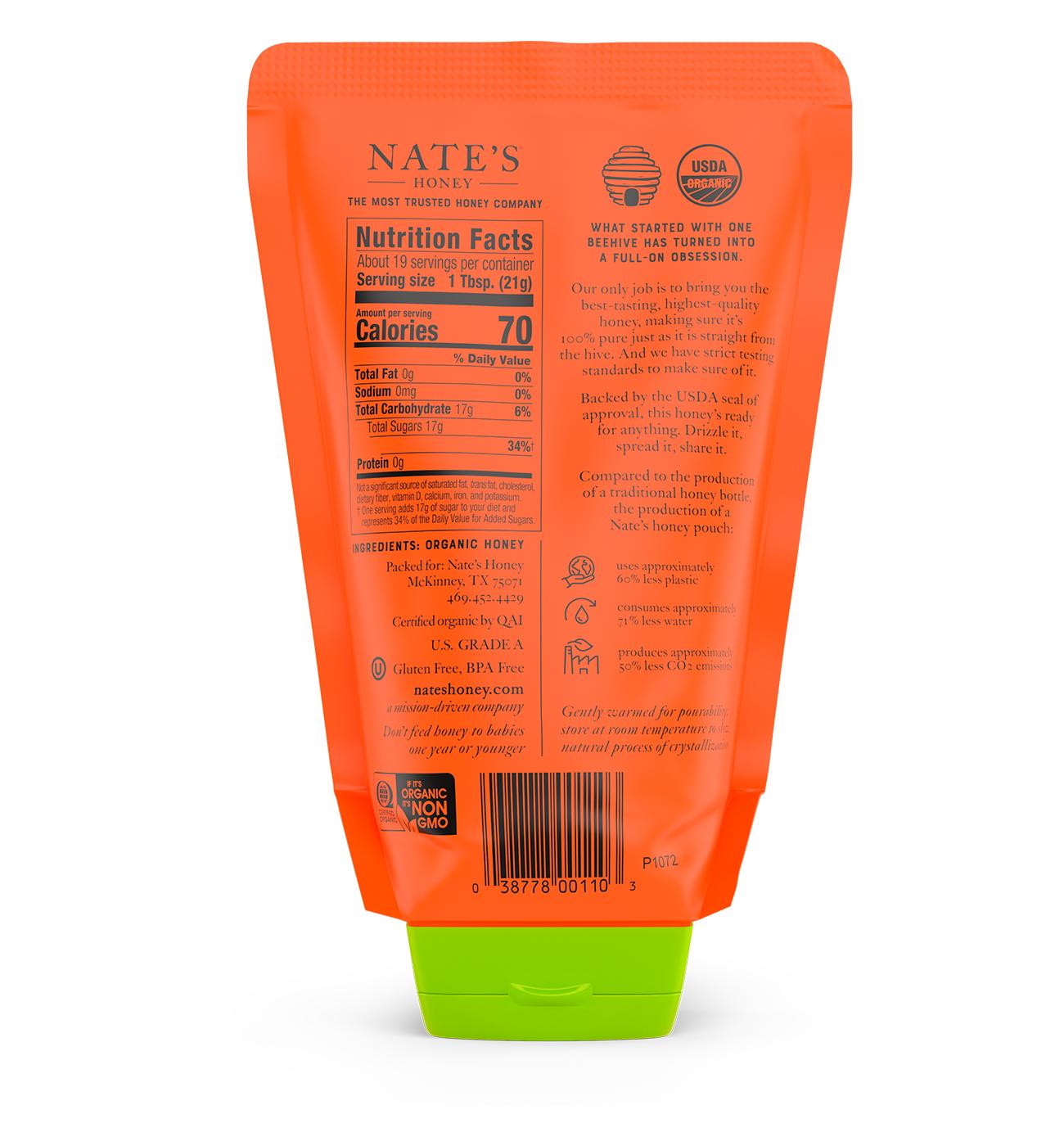 Nate's Honey 100% Pure Organic Raw Unfiltered Honey Pouch; image 2 of 2