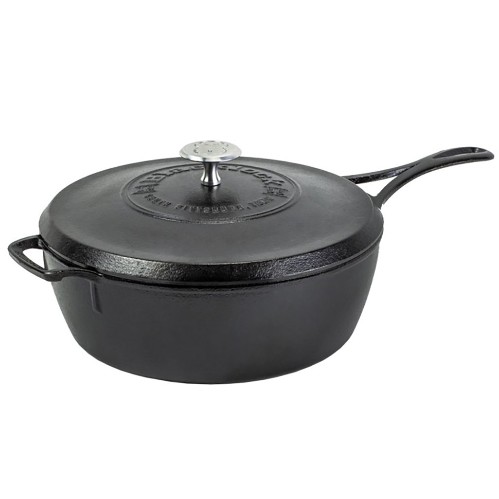 Lodge Blacklock Triple Seasoned Cast Iron Deep Skillet with Lid - Shop  Frying Pans & Griddles at H-E-B