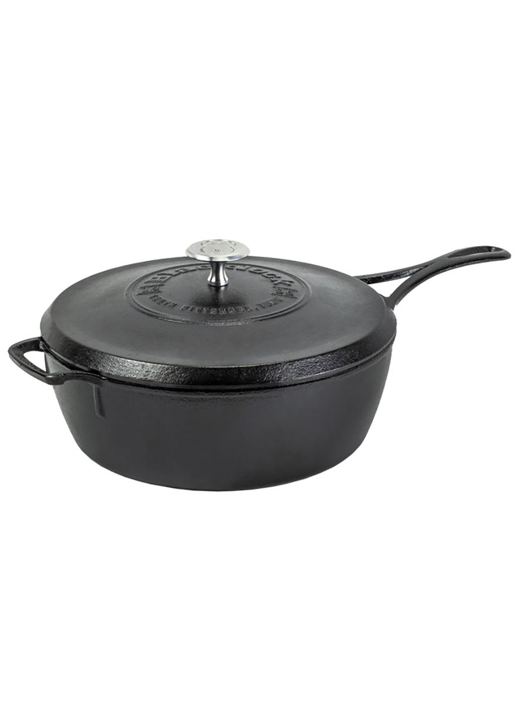 Lodge Blacklock Triple Seasoned Cast Iron Deep Skillet with Lid; image 3 of 3