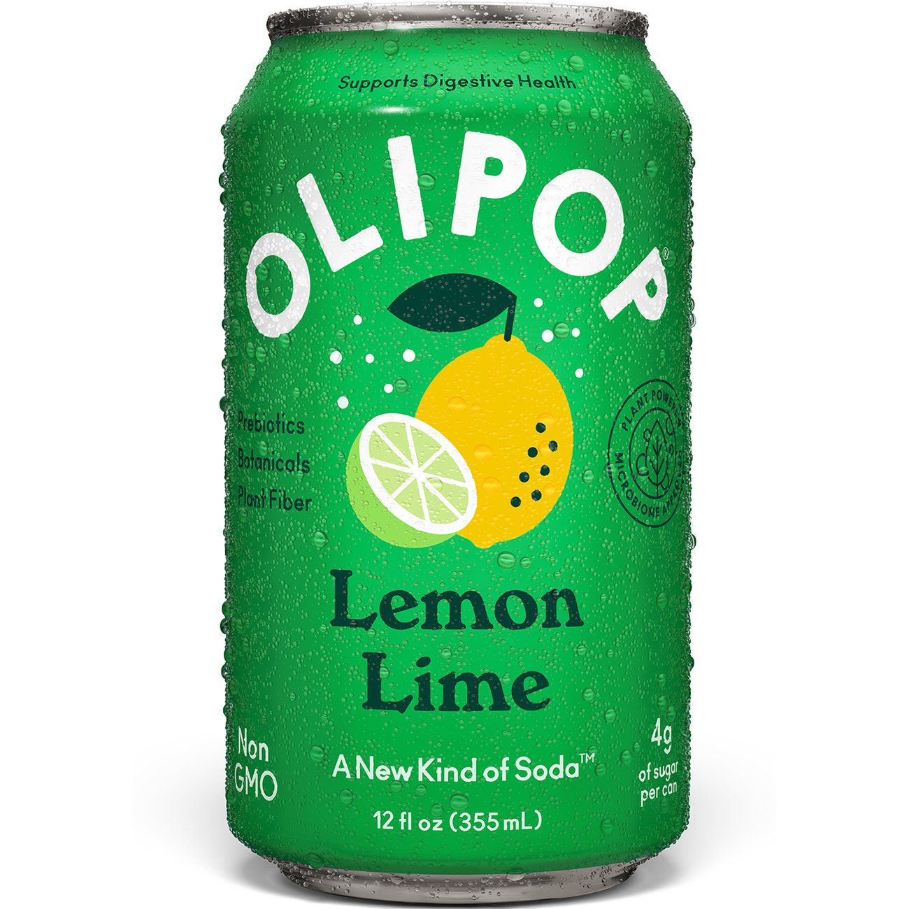 Olipop Lemon Lime Prebiotic Soda, 12 oz