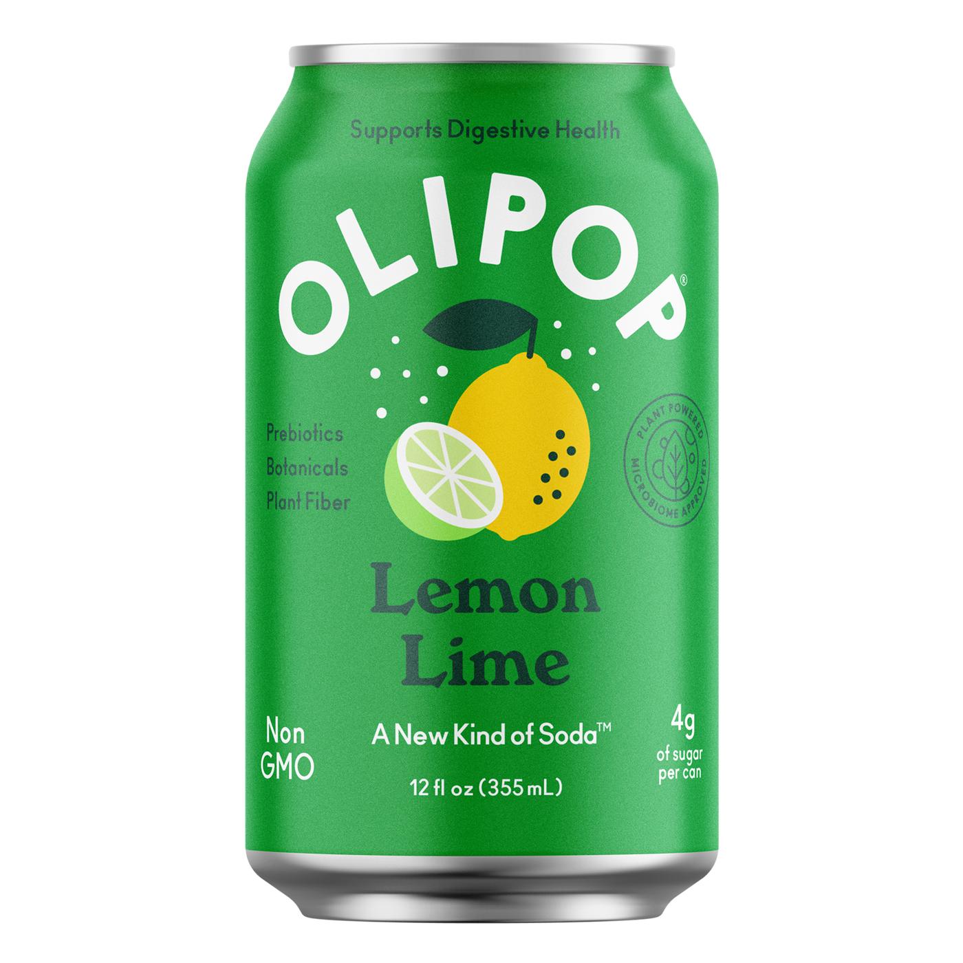 Olipop Lemon Lime Sparkling Soda; image 1 of 3