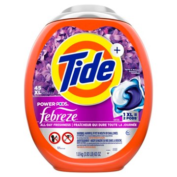 Tide Power PODS Febreze Odor Eliminator Spring & Renewal HE Laundry Detergent Pacs
