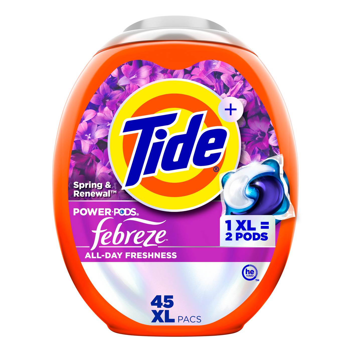 Tide Power PODS Febreze Odor Eliminator Spring & Renewal HE Laundry Detergent Pacs; image 1 of 6
