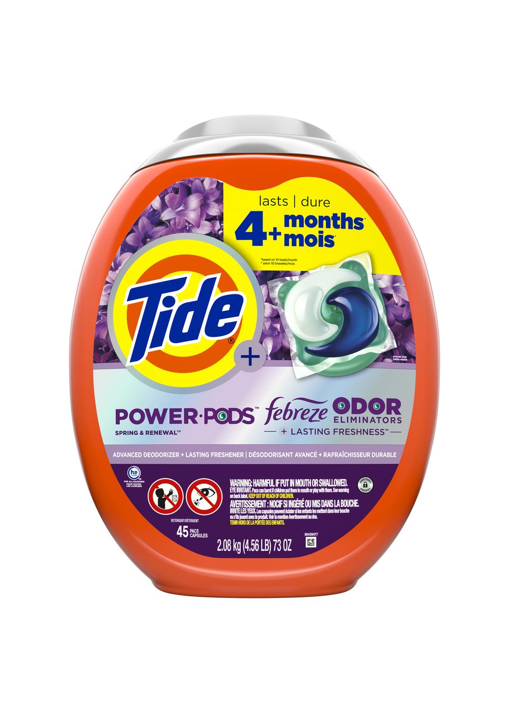 Tide Power PODS Febreze Odor Eliminator Spring & Renewal HE Laundry Detergent Pacs; image 7 of 9