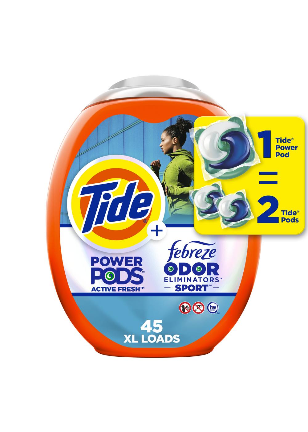 Tide Power PODS Febreze Odor Eliminator Sport Active Fresh HE Laundry Detergent Pacs; image 1 of 9