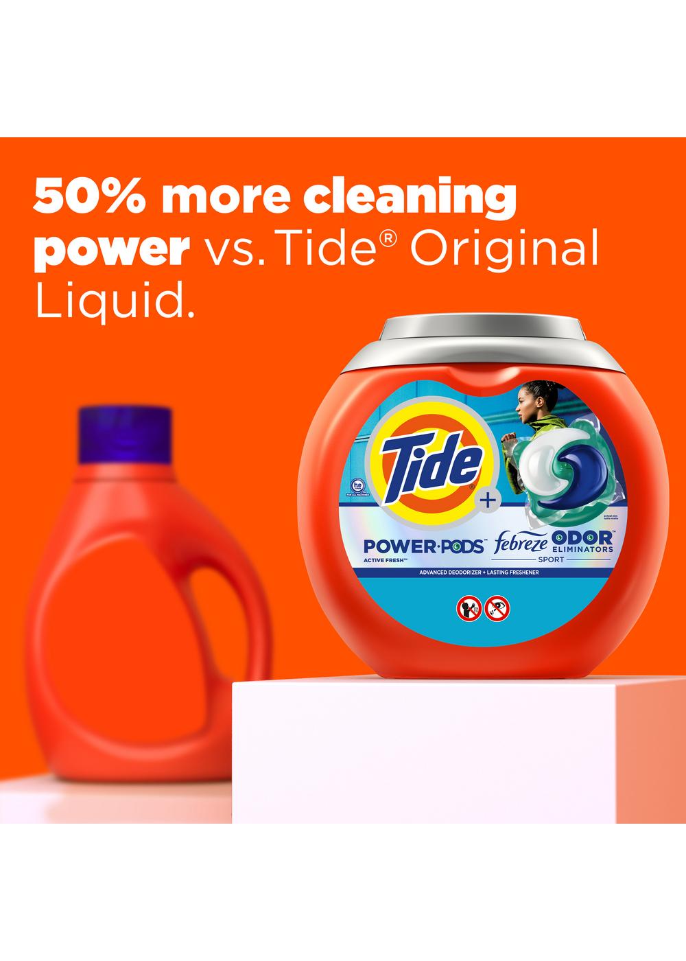 Tide Power PODS Febreze Odor Eliminator Sport Active Fresh HE Laundry Detergent Pacs; image 4 of 9