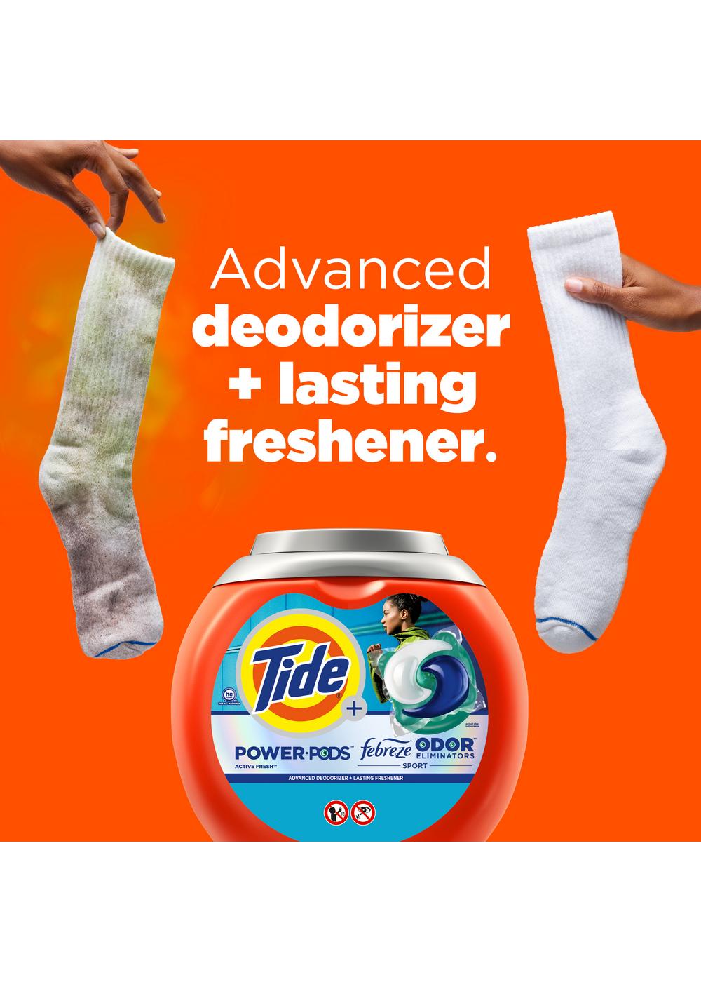 Tide Power PODS Febreze Odor Eliminator Sport Active Fresh HE Laundry Detergent Pacs; image 5 of 9