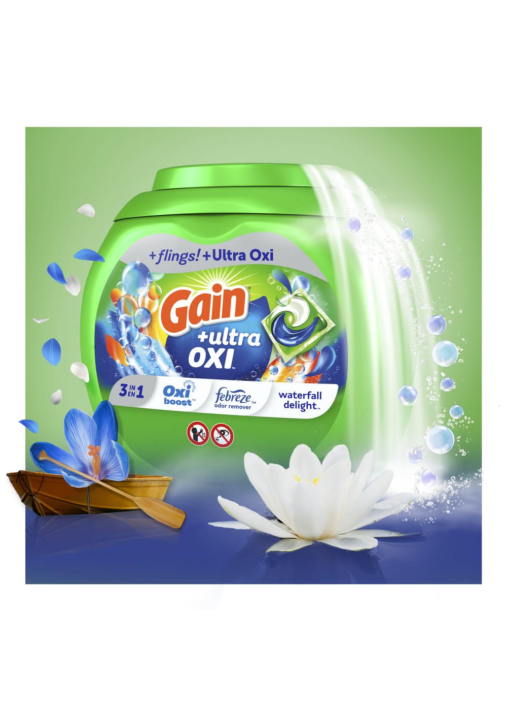 Gain Flings! Ultra Oxi Waterfall Delight HE Laundry Detergent Pacs; image 8 of 10