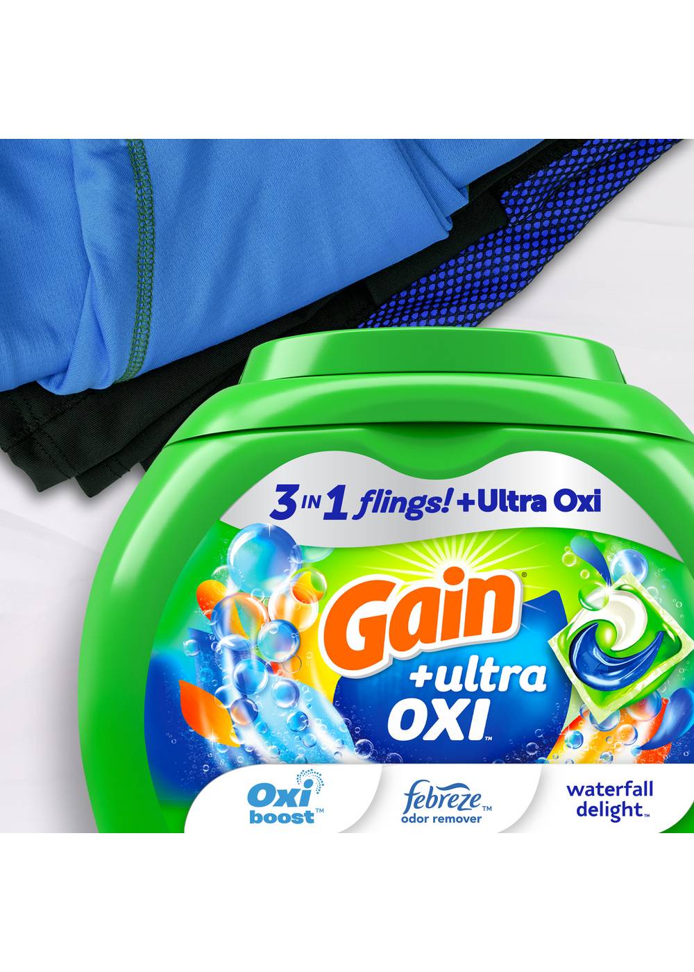 Gain Flings! Ultra Oxi Waterfall Delight HE Laundry Detergent Pacs; image 9 of 10