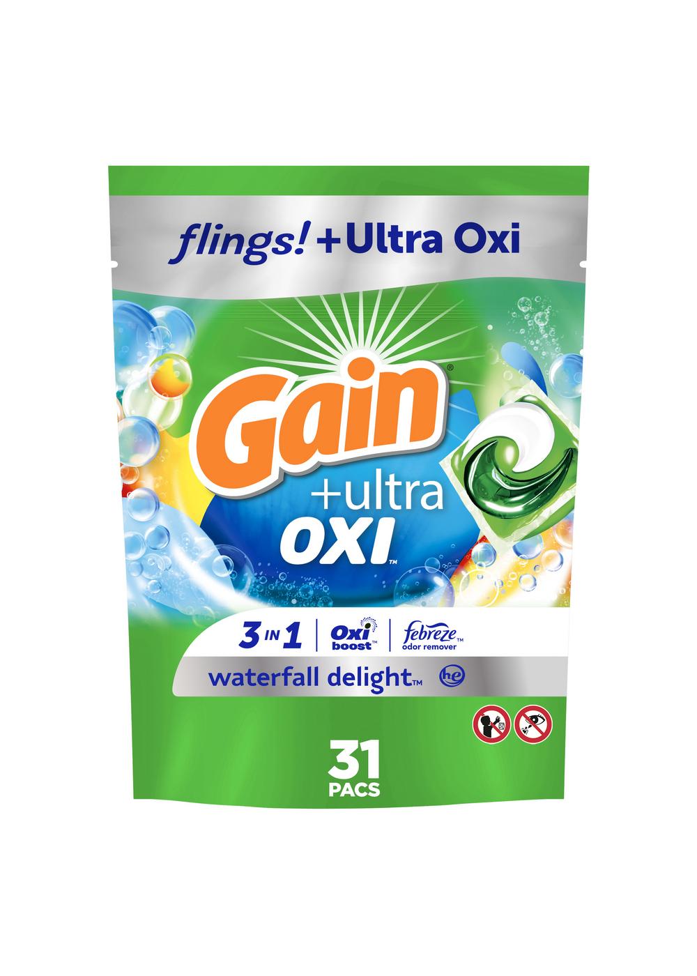 Gain Flings! Ultra Oxi Waterfall Delight HE Laundry Detergent Pacs; image 10 of 10