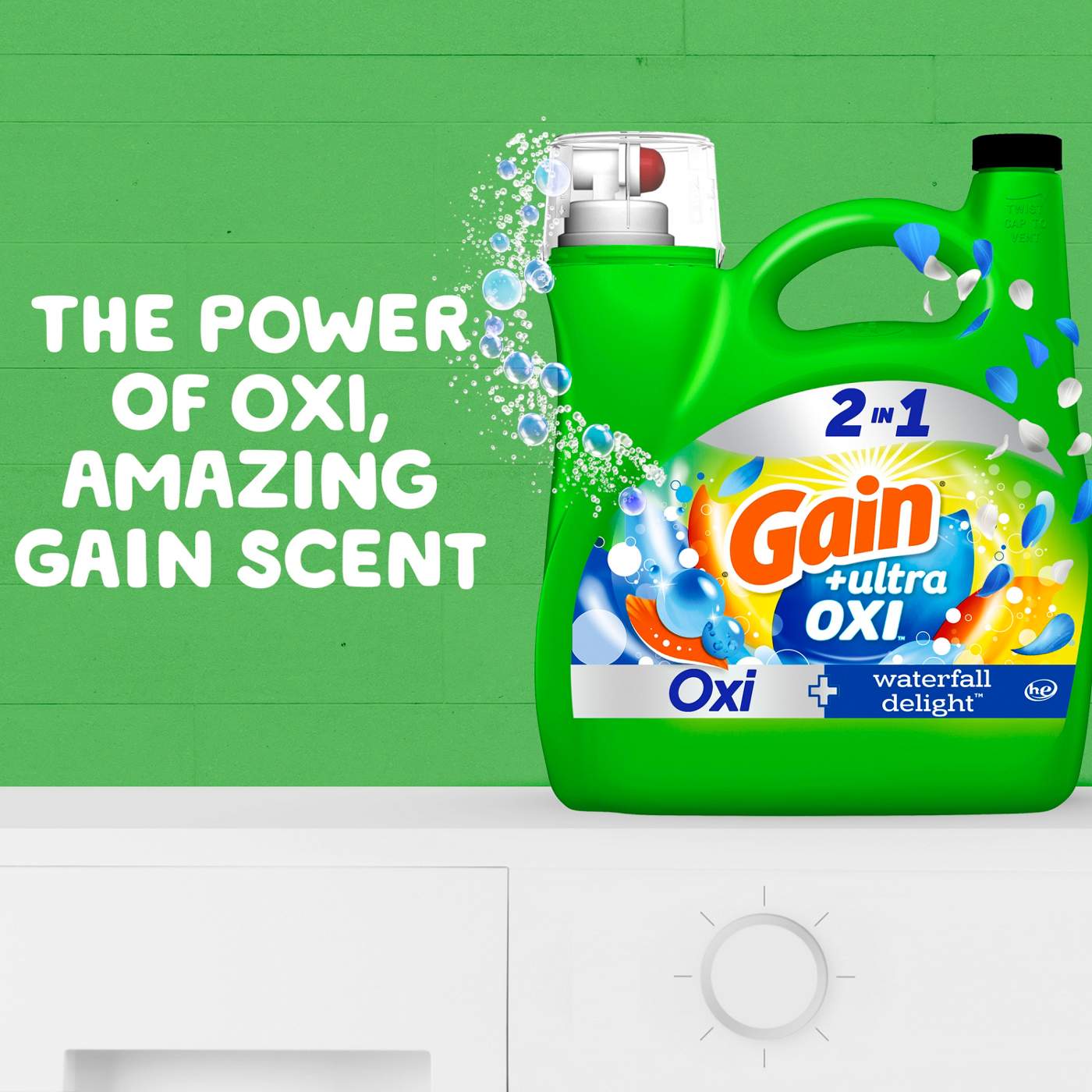 Gain Ultra Oxi Liquid Laundry Detergent, 100 Loads - Waterfall Delight Scent; image 7 of 14