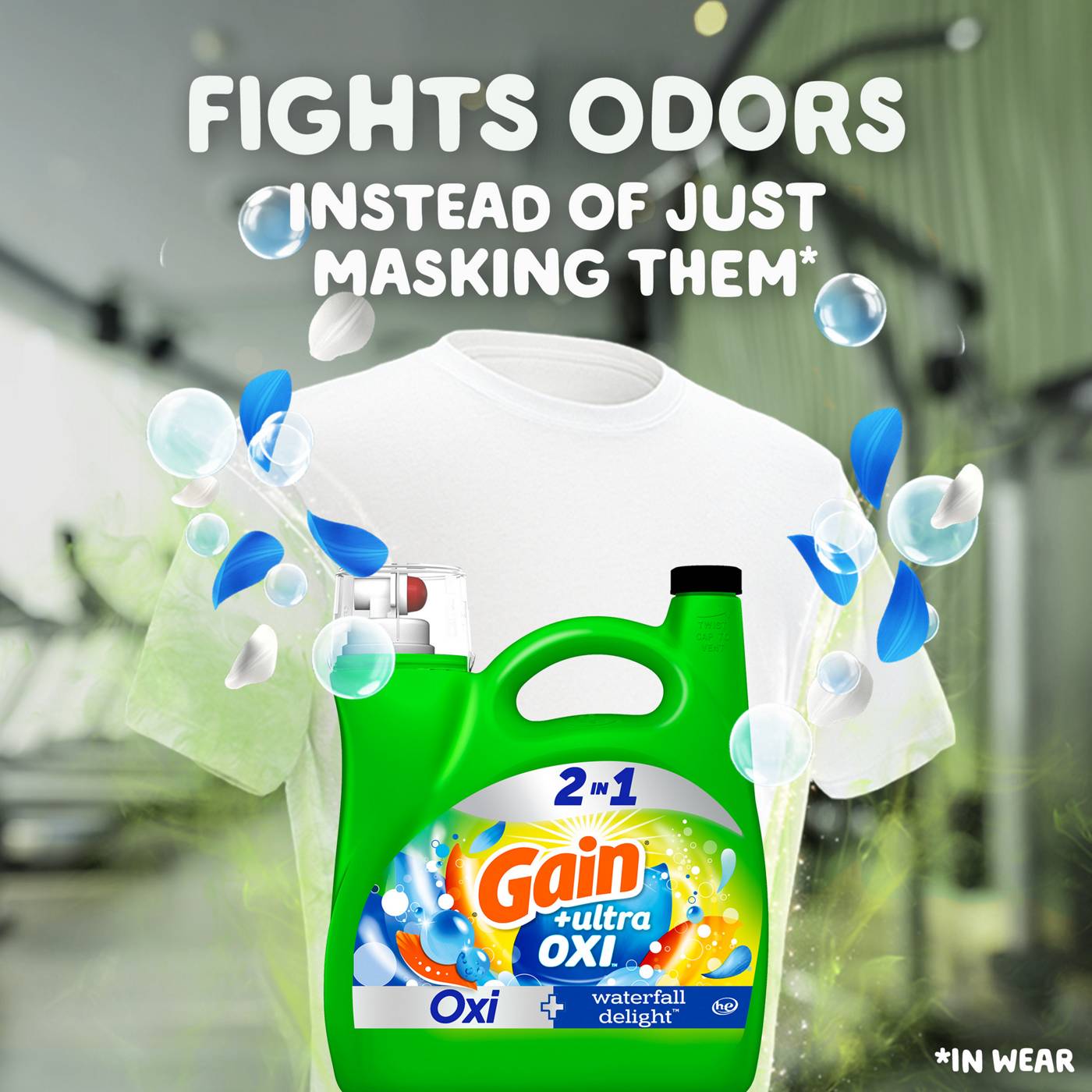Gain Ultra Oxi Liquid Laundry Detergent, 100 Loads - Waterfall Delight Scent; image 8 of 14