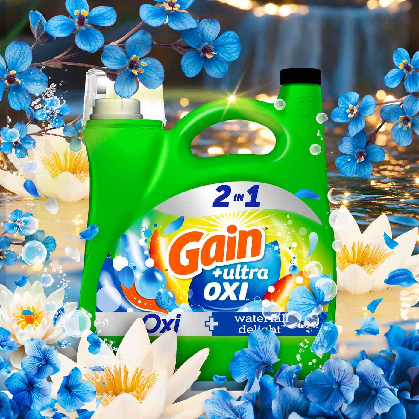Gain Ultra Oxi Liquid Laundry Detergent, 100 Loads - Waterfall Delight Scent; image 12 of 14
