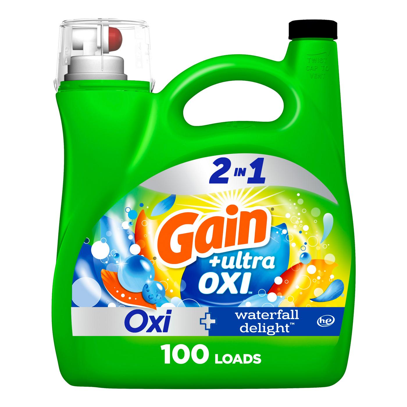 Gain + Ultra Oxi HE Liquid Laundry Detergent, 107 Loads - Waterfall Delight; image 1 of 7