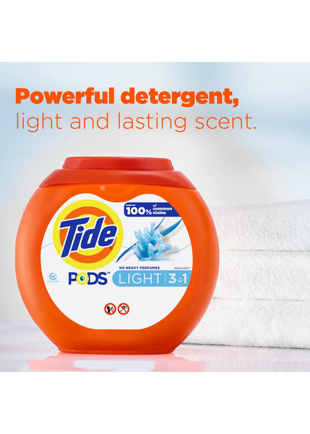 Tide PODS Light Ocean Mist HE Laundry Detergent Pacs; image 4 of 9