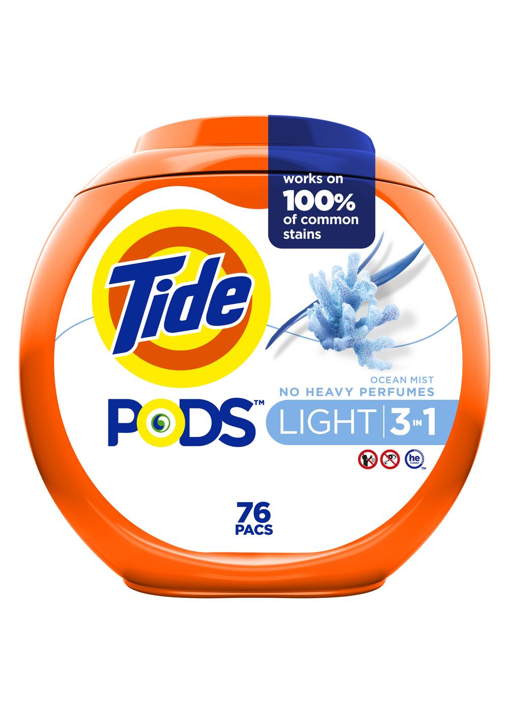 Tide PODS Light Ocean Mist HE Laundry Detergent Pacs; image 8 of 9