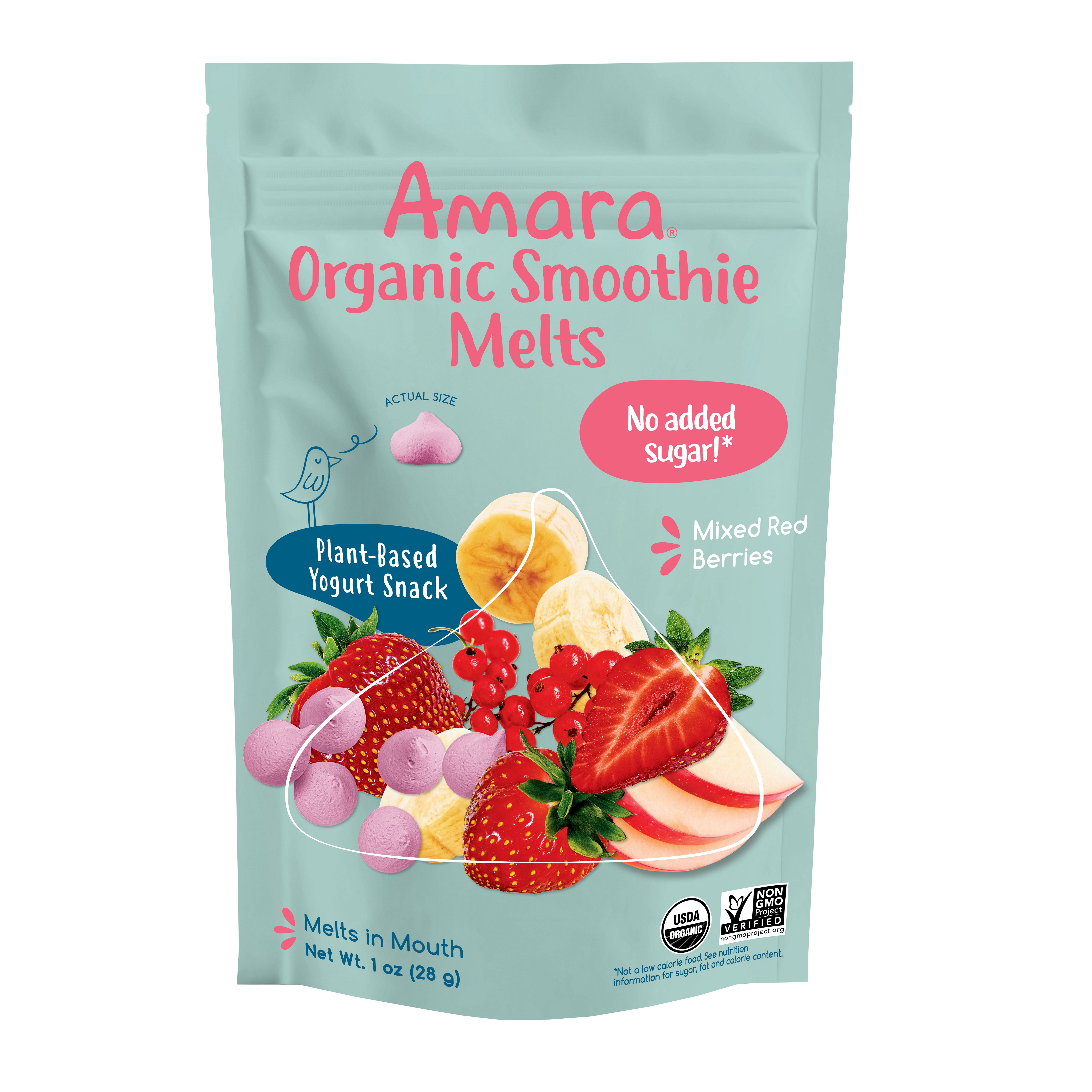 Amara Organic Smoothie Melts - Mixed Red Berries, 1 oz