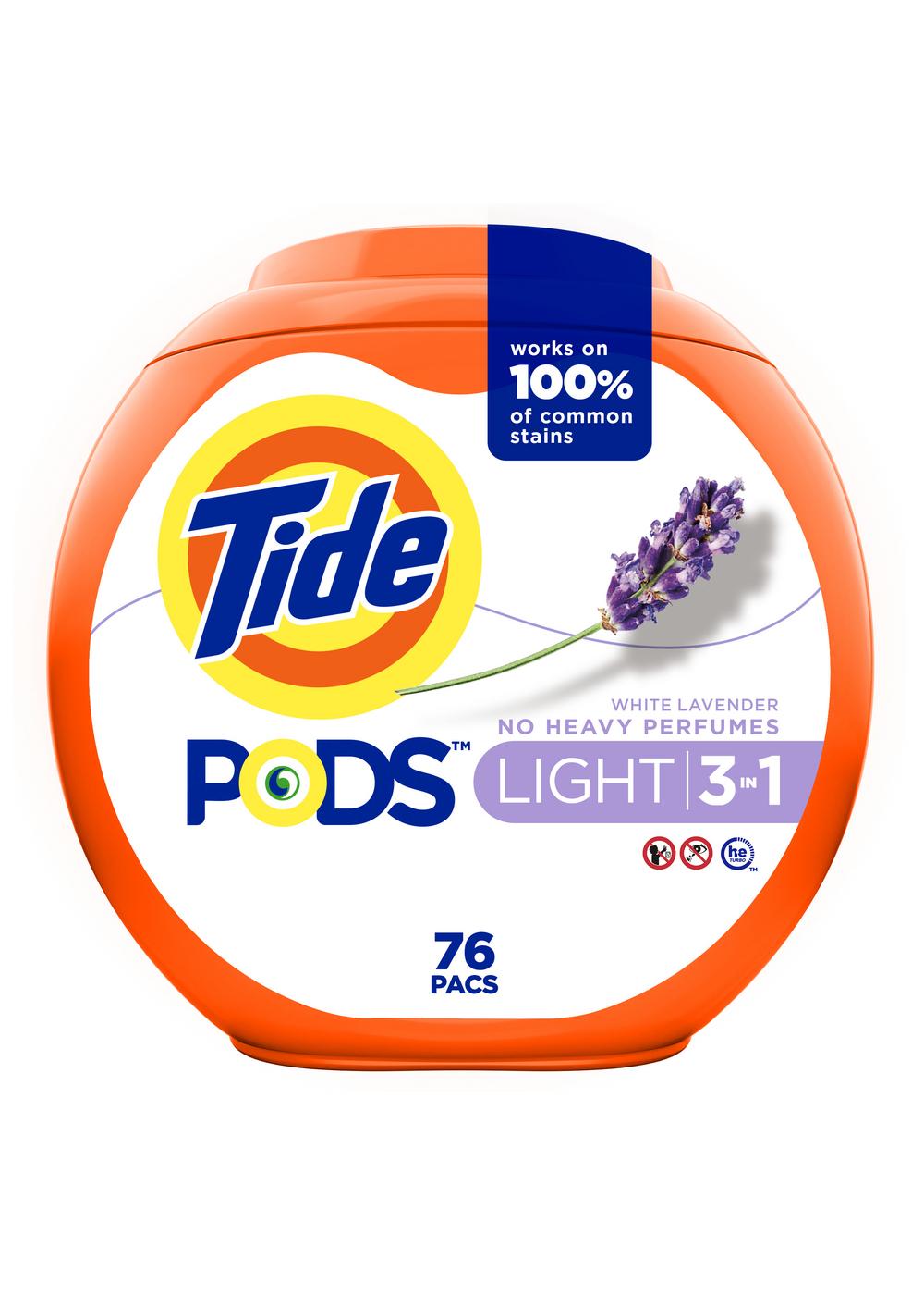 Tide PODS Light White Lavender HE Laundry Detergent Pacs; image 8 of 9