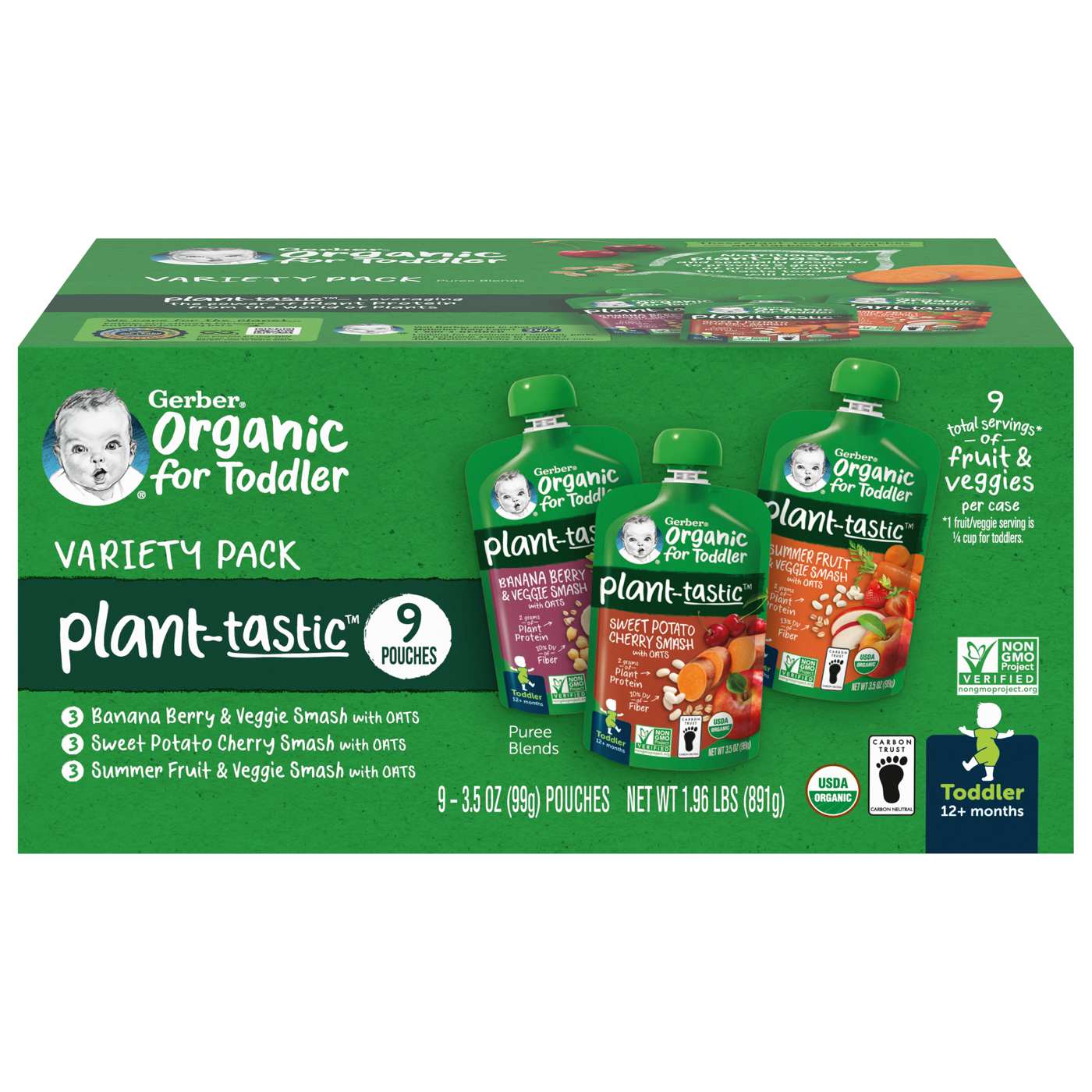 Gerber Organic for Toddler Plant-astic Pouches - Variety Pack; image 1 of 5