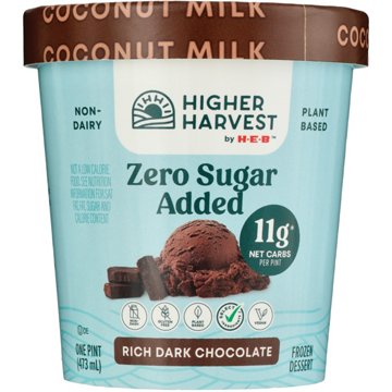Higher Harvest by H-E-B Zero Sugar Added Rich Dark Chocolate Non-Dairy Frozen Dessert