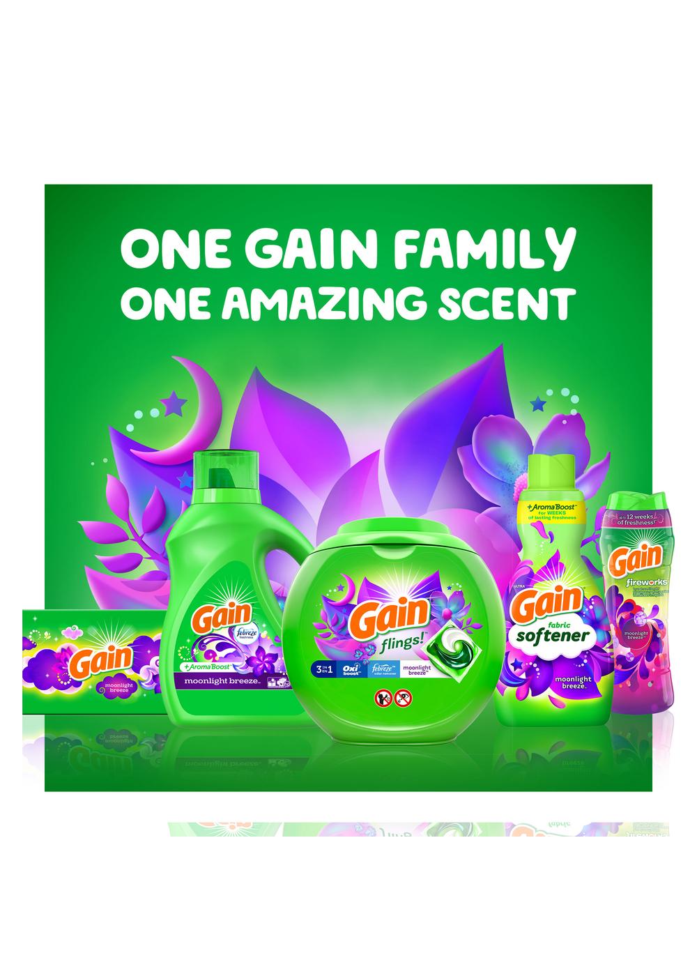 Gain + Aroma Boost HE Liquid Laundry Detergent, 128 Loads - Moonlight Breeze; image 2 of 8