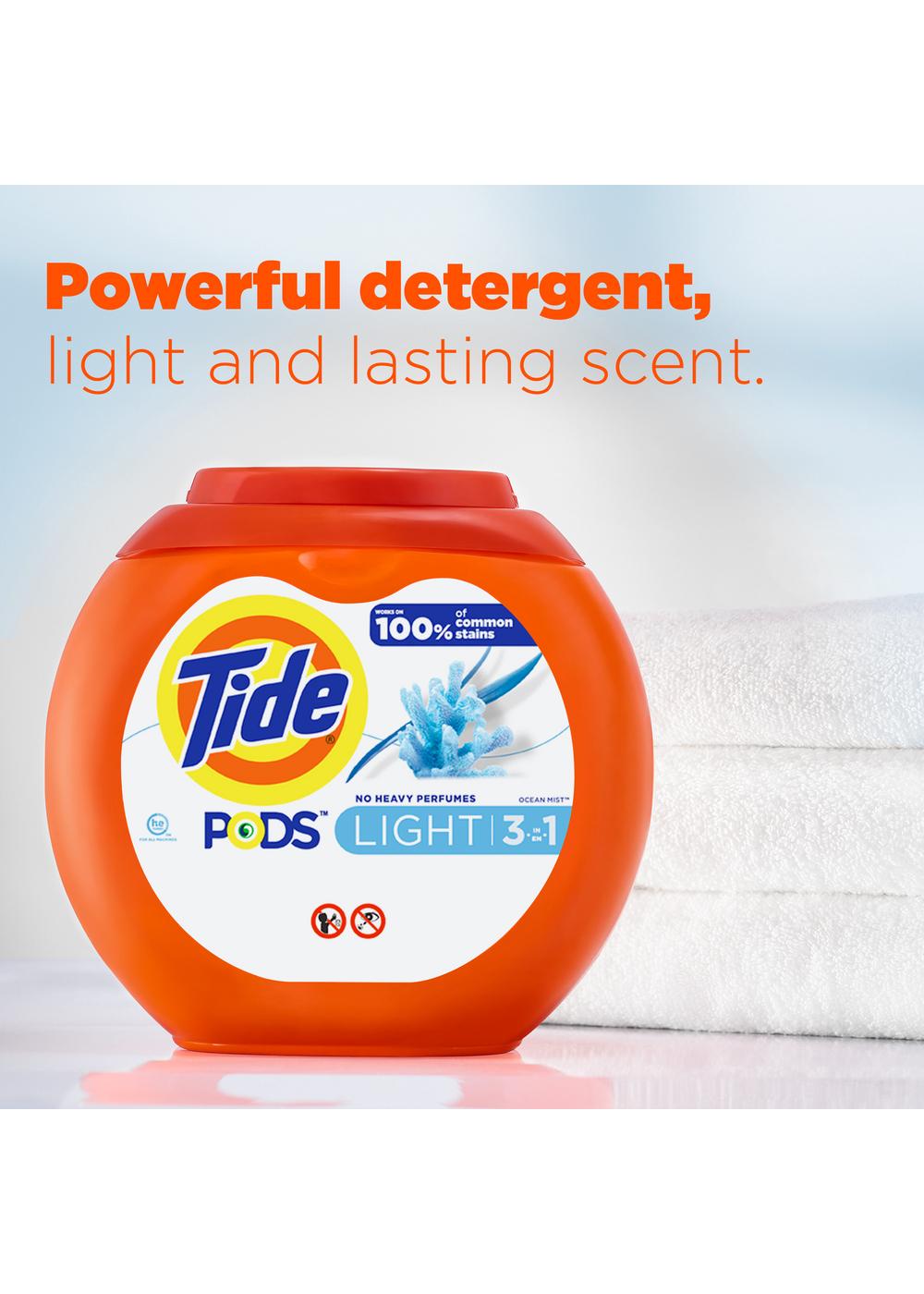 Tide PODS Light Ocean Mist HE Laundry Detergent Pacs; image 5 of 9