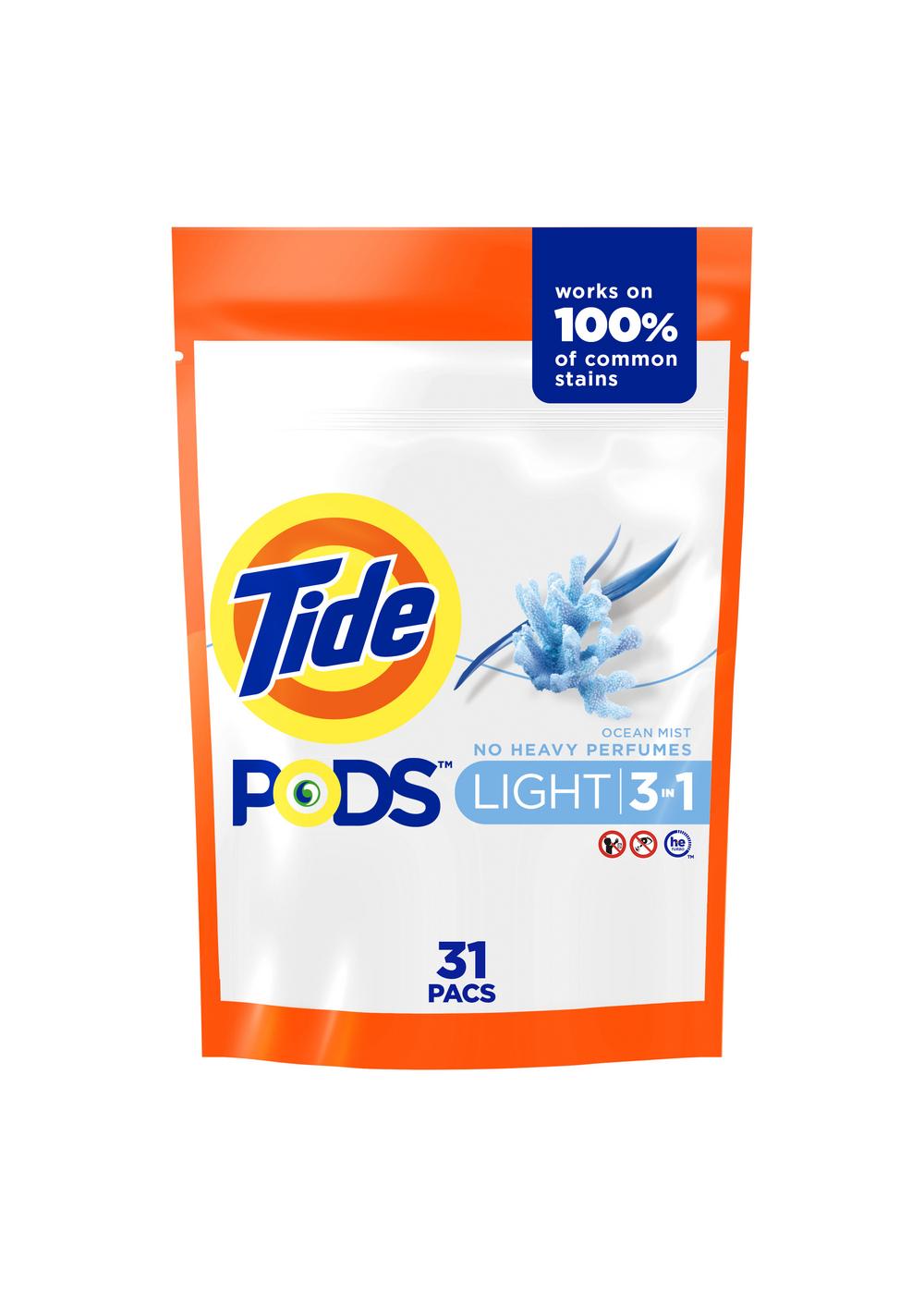 Tide PODS Light Ocean Mist HE Laundry Detergent Pacs; image 8 of 9