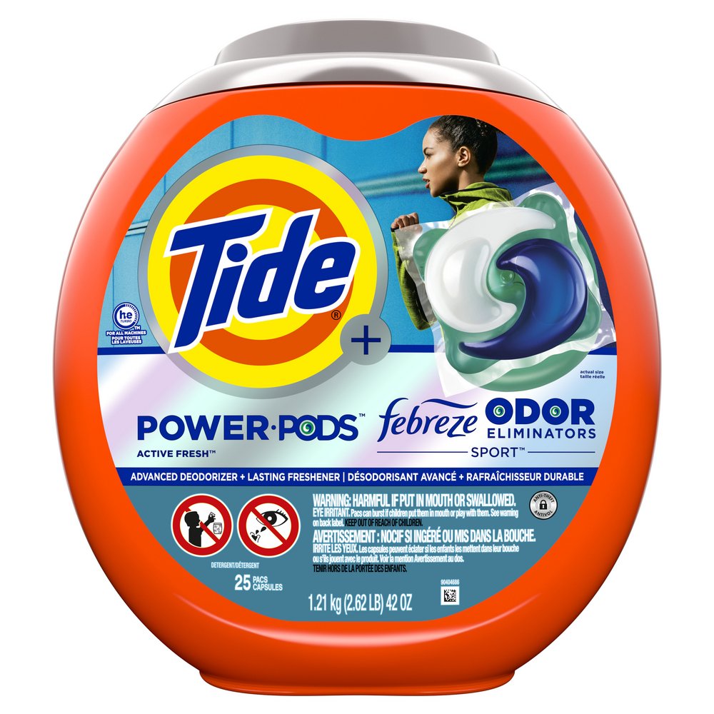 Tide Power PODS Febreze Sport Active Fresh HE Laundry Detergent Pacs ...