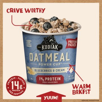 Kodiak 14g Protein Oatmeal Power Cup - Blueberries & Cream