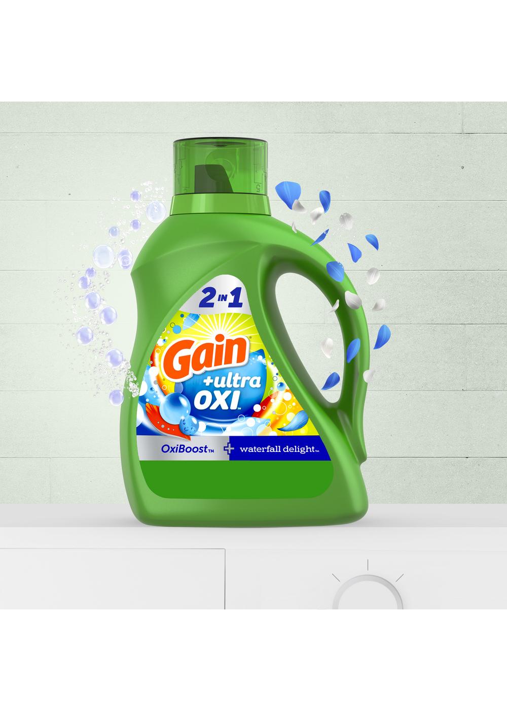 Gain + Ultra Oxi Boost HE Liquid Laundry Detergent, 128 Loads - Waterfall Delight; image 3 of 8