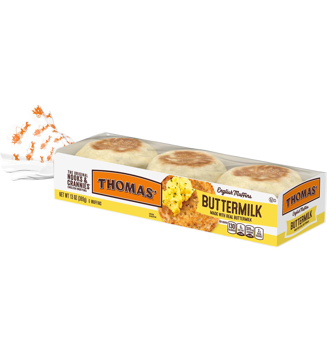 Thomas' Buttermilk English Muffins; image 2 of 3