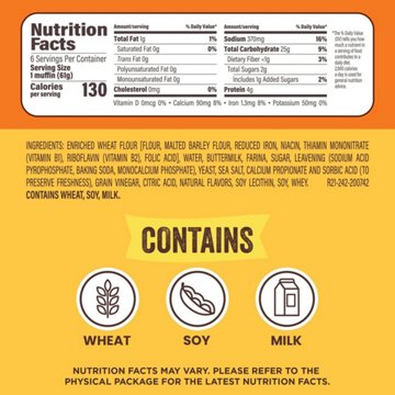 Thomas' Buttermilk English Muffins, 6 ct