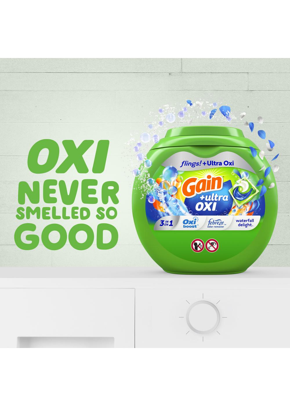 Gain Flings! Oxi Boost Waterfall Delight HE Laundry Detergent Pacs; image 3 of 11