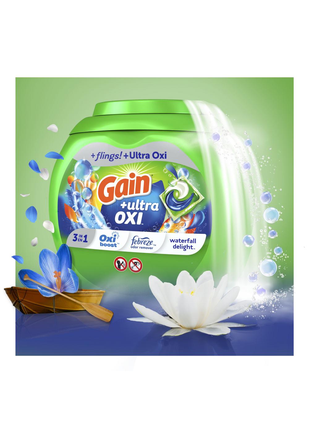 Gain Flings! Oxi Boost Waterfall Delight HE Laundry Detergent Pacs; image 6 of 11