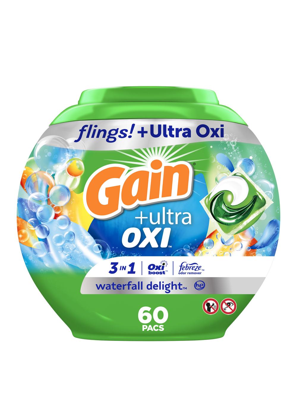 Gain Flings! Oxi Boost Waterfall Delight HE Laundry Detergent Pacs; image 8 of 11