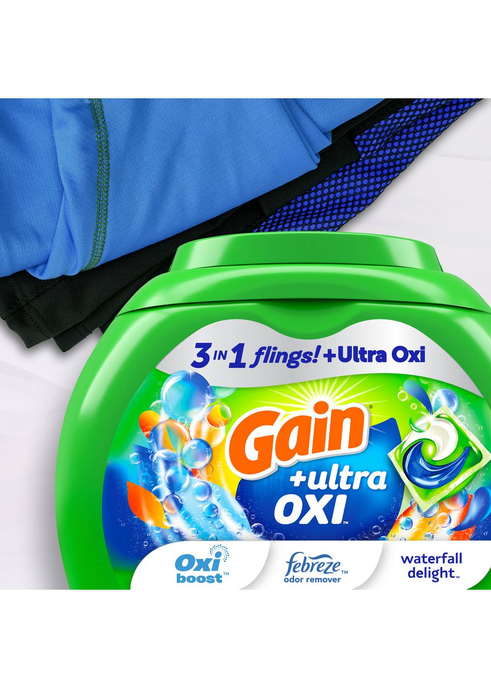 Gain Flings! Oxi Boost Waterfall Delight HE Laundry Detergent Pacs; image 11 of 11