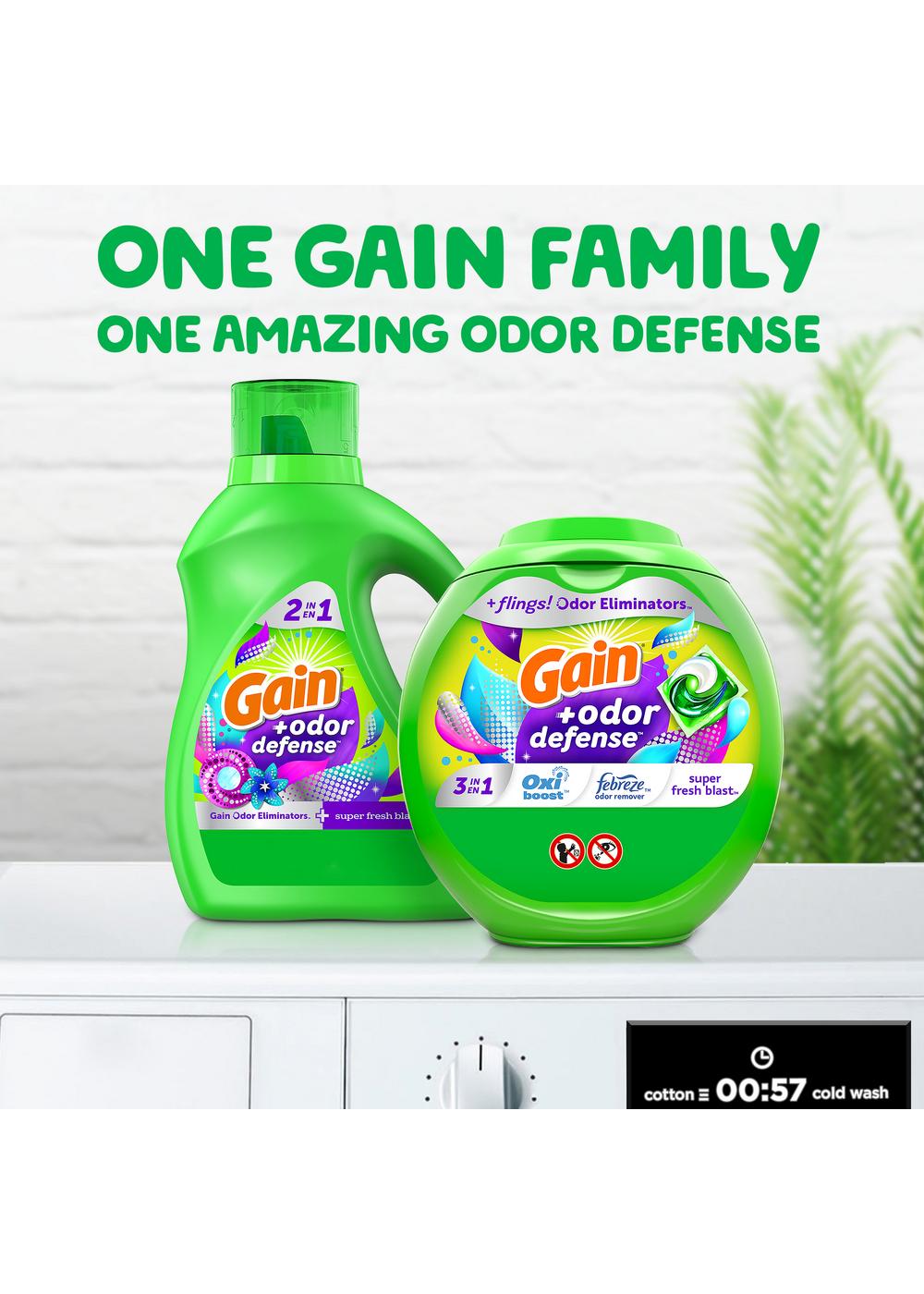 Gain Flings! Odor Defense Super Fresh Blast HE Laundry Detergent Pacs; image 9 of 9