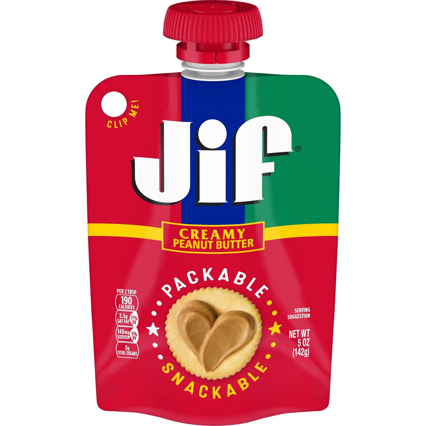 Jif Creamy Peanut Butter Pack & Snack 4 ct Pouches; image 2 of 6