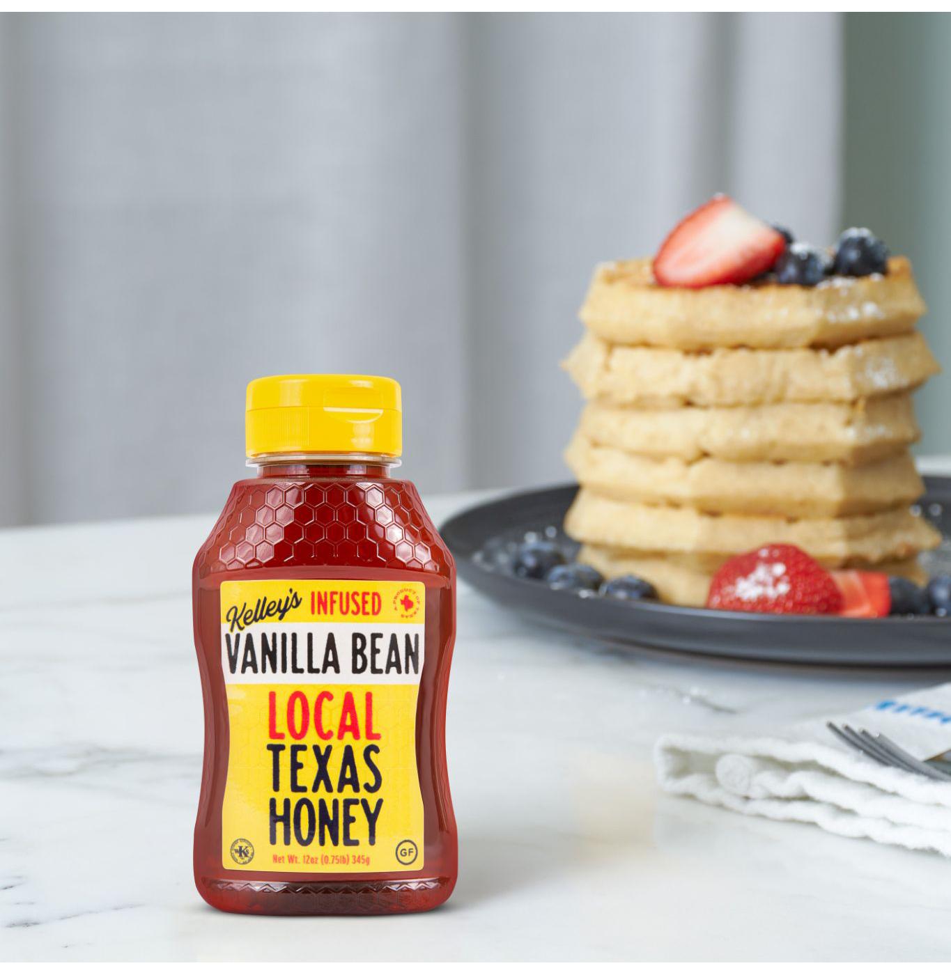 Kelley's Vanilla Bean Infused Local Texas Honey; image 2 of 3