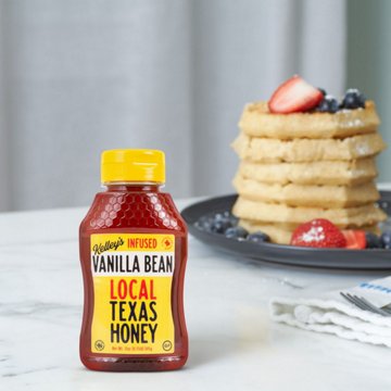 Kelley's Vanilla Bean Infused Local Texas Honey, 12 oz