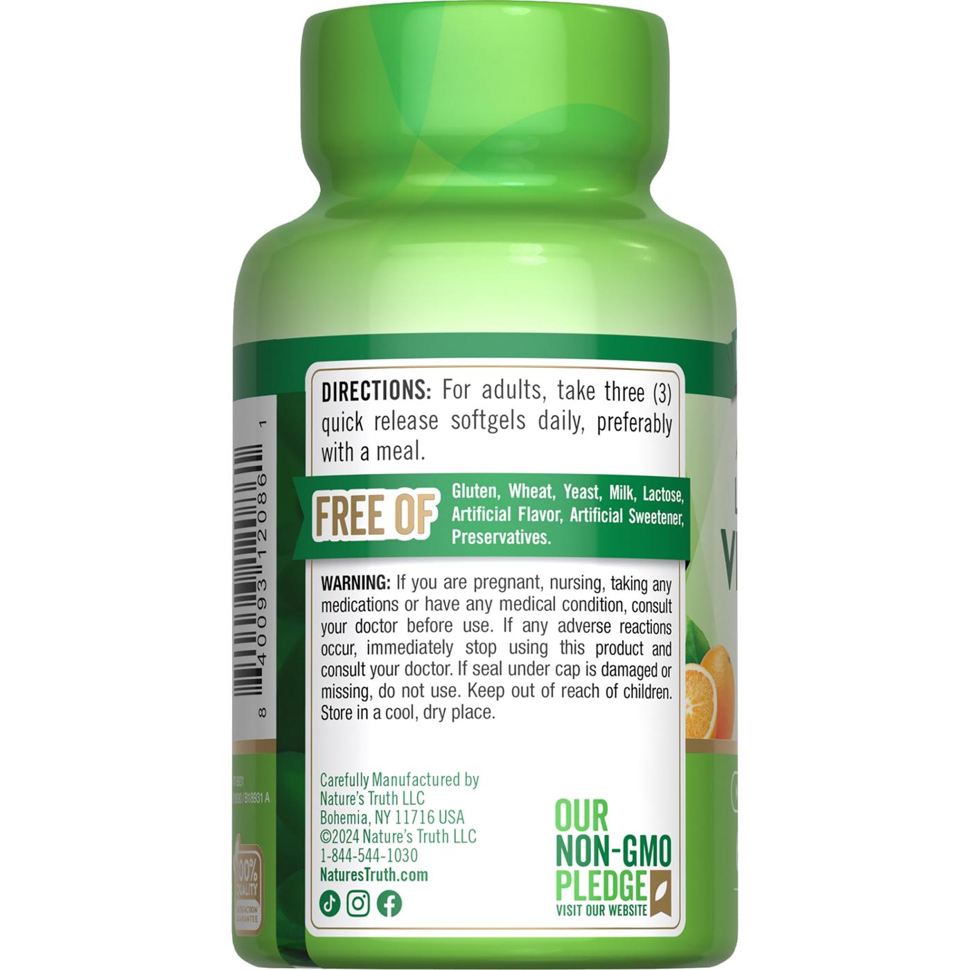 Nature's Truth Liposomal Vitamin C Softgels - 1,650 mg; image 2 of 4