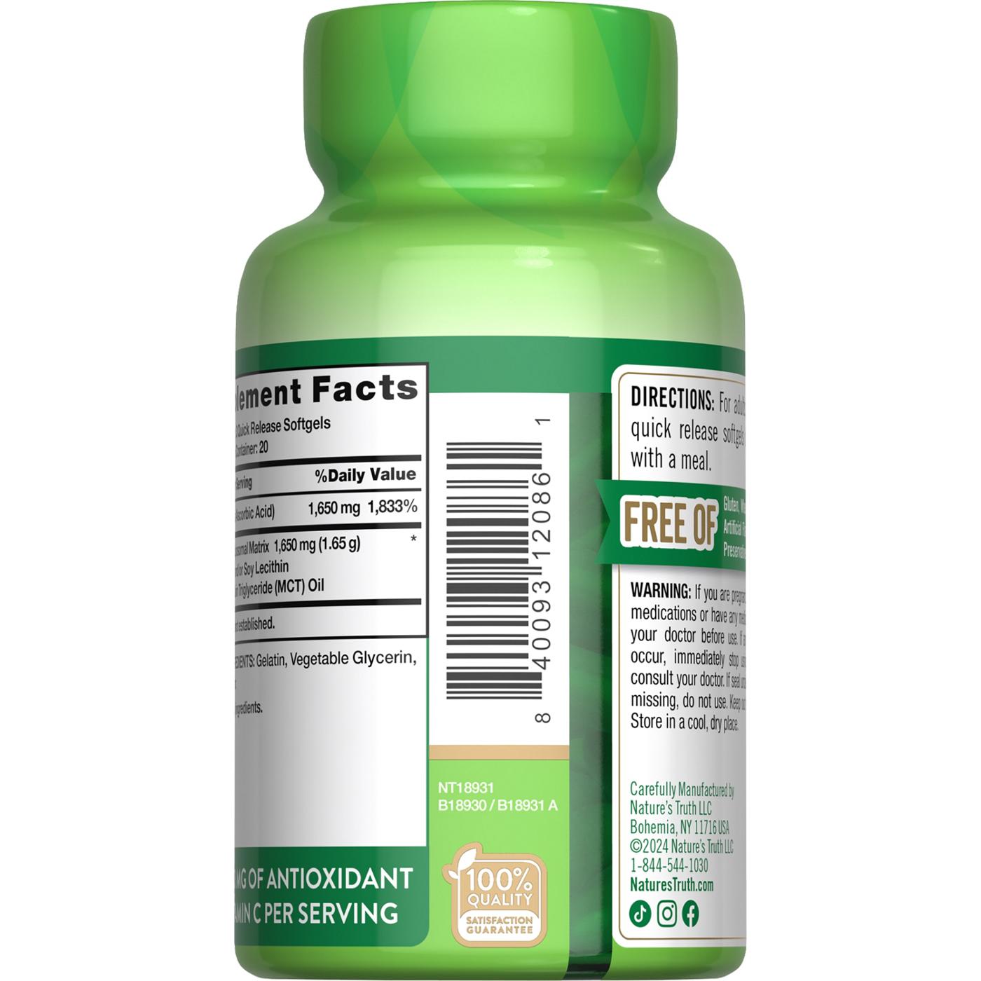 Nature's Truth Liposomal Vitamin C Softgels - 1,650 mg; image 3 of 4