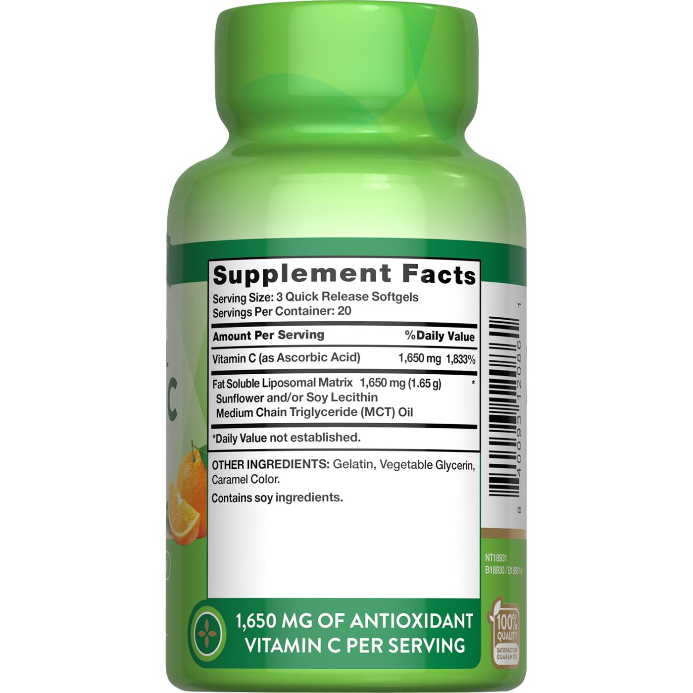 Nature's Truth Liposomal Vitamin C Softgels - 1,650 mg; image 4 of 4